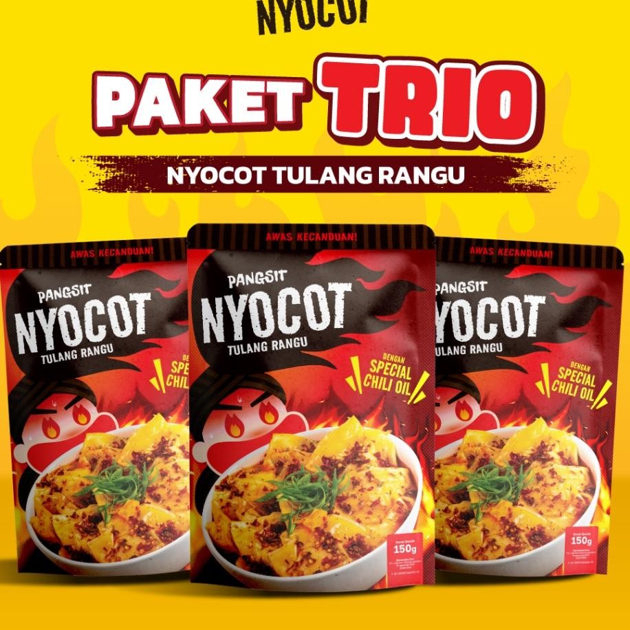 

Nyocot Paket Trio Pangsit Tulang Rangu Renyah Gurih Cocok Untuk Ngemil Cemilan Pangsit Chili Oil Makanan Nt