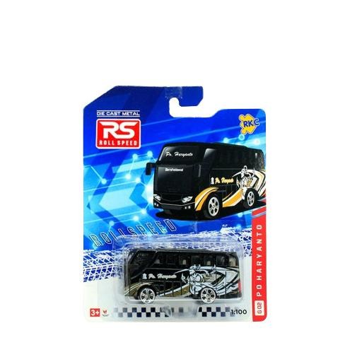 Ez23 Mainan Mobil Bus Travel Wisata Indonesia Diecast Rs Roll Speed 1:64 Bus Po Haryanto Made In Ind
