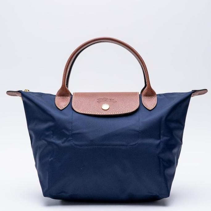 Voilaid Longchamp Le Pliage Original Small Top Handle Bag Navy/Brown