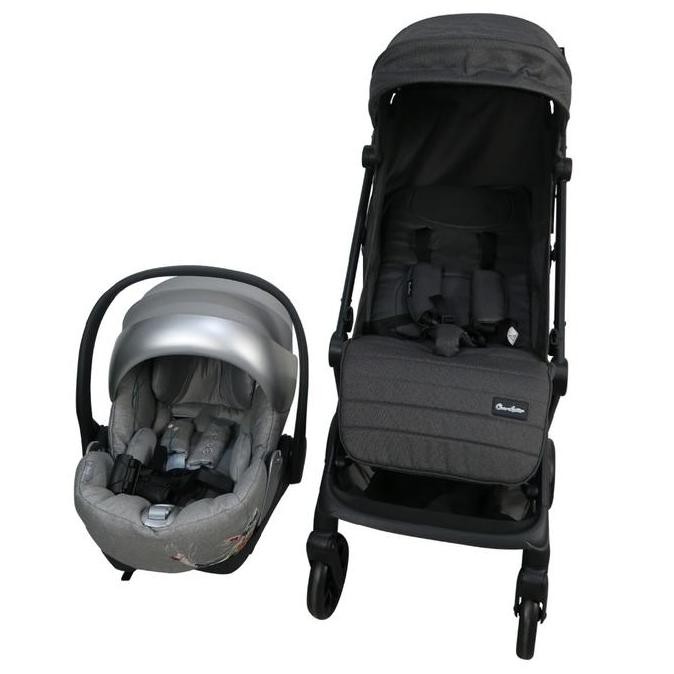 Cocolatte | Cybex React Black Stroller || Cloud Q Fashion Edition Koi Mid Grey Carrier