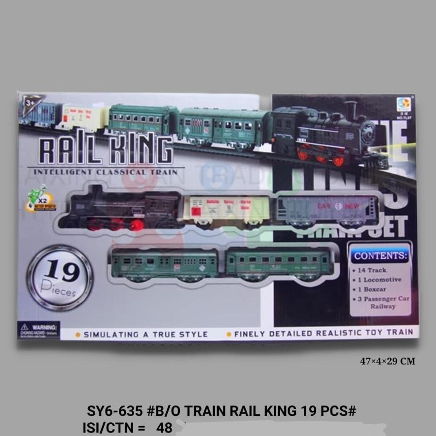 Tgc-1924 Mainan Anak Kereta Api Rail King 5 Gerbong | Lokomotif Berjalan Pada Rel Gerbong Barang Pen