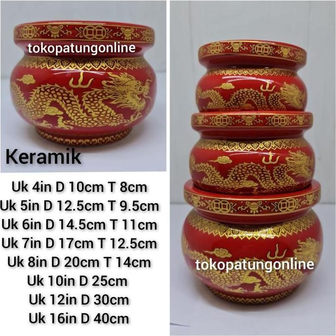 Terbaru Hiolo Keramik Naga Merah 5In