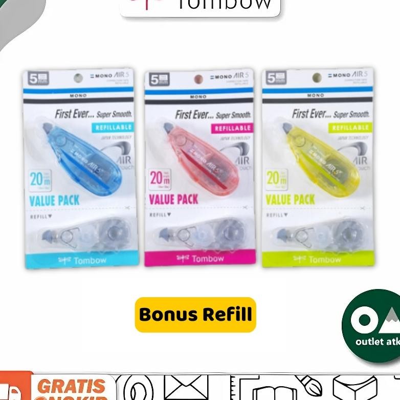 

Tombow Correction Tape Mono Air 5 5Mm X 20M With Refill Tipex Pita Kertas Sama Isi