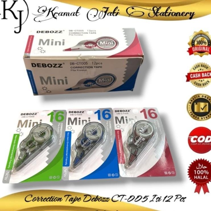 

Correction Tape Debozz Ct005 Isi 12 Pcs 1 Lusin