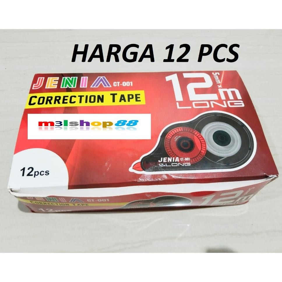 

Correction Tape Tipex Roll Tipex Kertas 12 Mtr Jenia12 Pcs