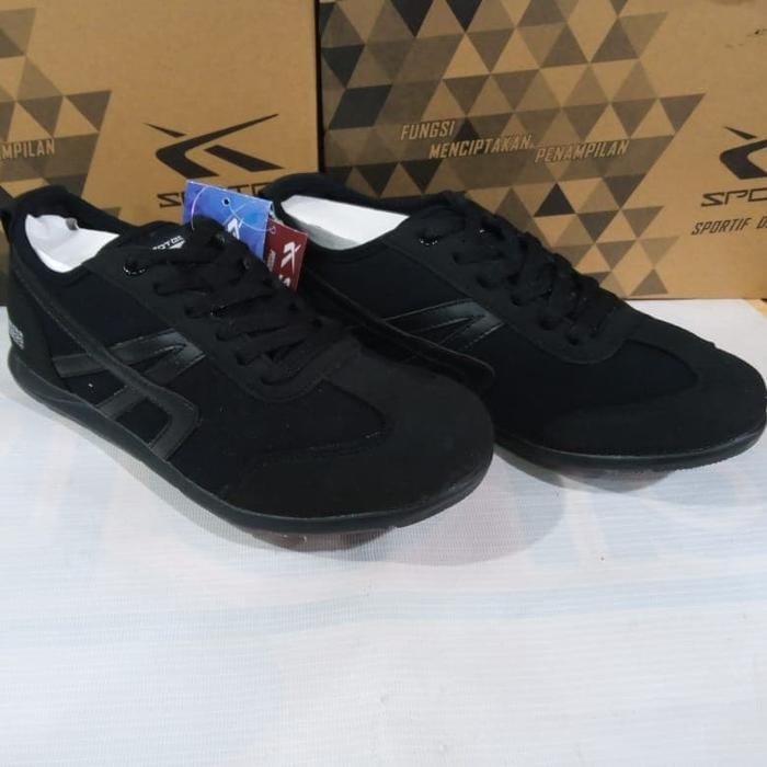 sepatu kets hitam polos SPOTEC spitter original Berkualitas