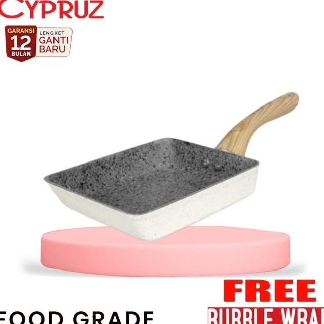 Cypruz Fry Egg Pan Tamagoyaki Omelette Cyprus Wajan Omlet Kotak White Granite Fp0713