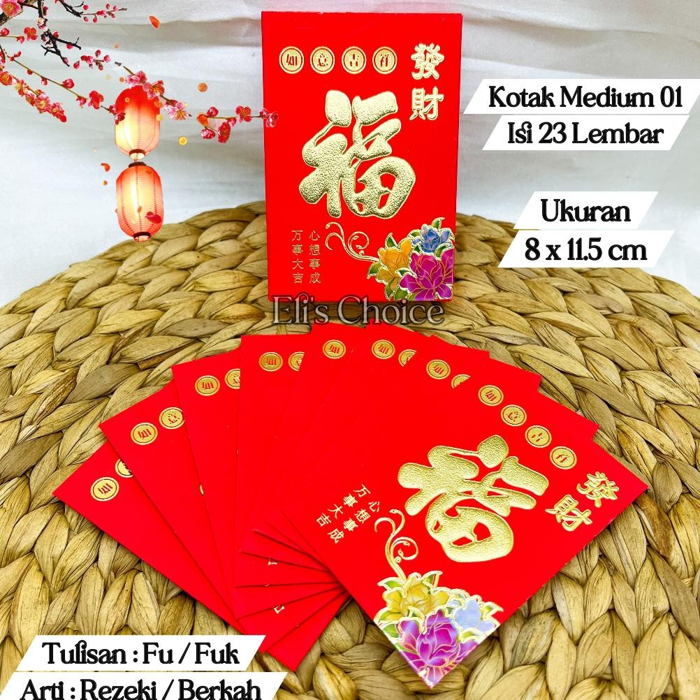 

Original Angpao Imlek Kotak Karton Isi 23 /Amplop Angpau Sincia Fuk Gong Xi Fa Cai Da Ji Da Li / Angpao Unik Promo