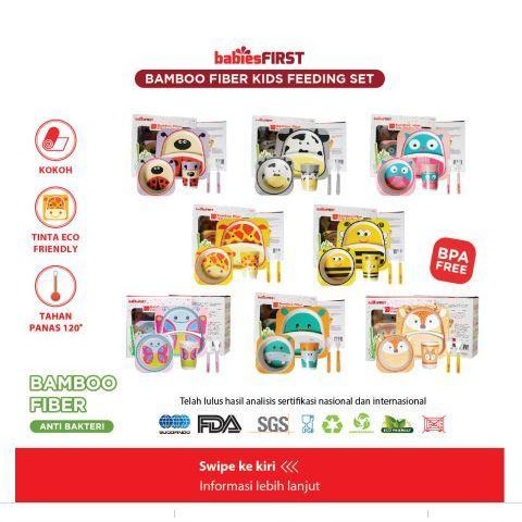BabiesFirst Feeding Set Animal / Feeding Set Bamboo / Peralatan Makan Bayi Set / Feeding Set Bayi Be