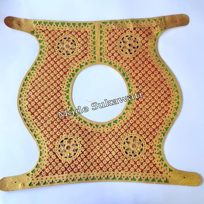 =====] Simping Tari Bali bahan kulit Legong Keraton Hiasan Leher Pengantin