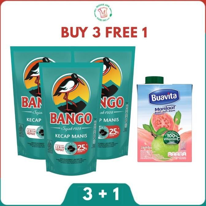 

Promo Bango Kecap Manis Pouch Refill 950g Paket 3 Gratis Buavita 500ml