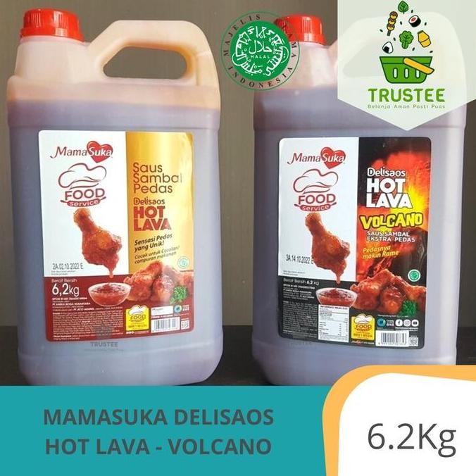 

Promo HOT LAVA Sambal Mamasuka Delisaos 6.2kg | Saus Pedas Galon Food Service