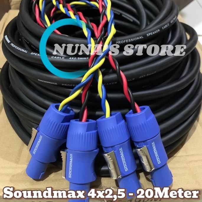 20M KABEL SPEAKER SOUNDMAX 4x2,5 PLUS JACK SPEAKON SOUNDMAX/TUM