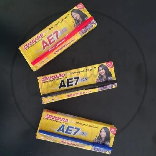 

Sale (12Pcs) Standard Ae7 0.5 Mm 1 Lusin Bolpen Pulpen Semi Gel Cod