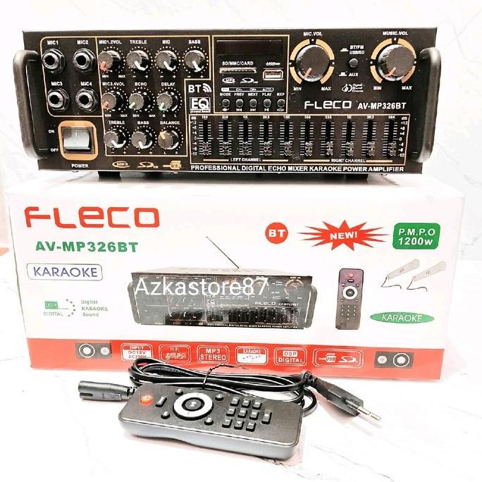 Amplifier fleco 326 BT 1200 watt amplifier bluetooth amplifier karaoke super bass
