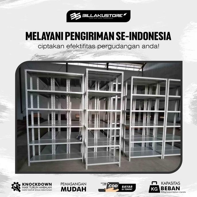 Rak Besi Siku Lubang 100X40X200 Pengiriman Kurir Toko Kualitas Premium
