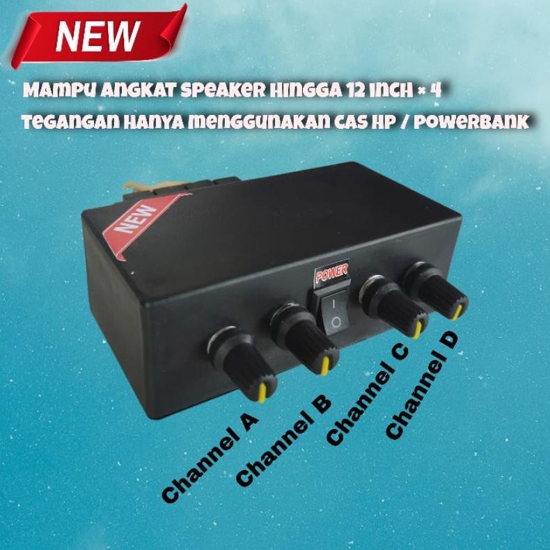 Original Power Mini Amplifier 4 Channel Stereo 5 Volt Rakitan Miniatur Sound Sistem Full Bass He-146