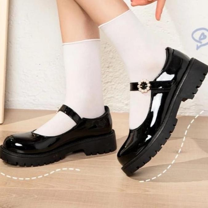 Sepatu Docmart Anak Perempuan Umur1-13tahun Sepatu Anak Bayi Sd Sekolah Warna Hitam Loafers Murah pa
