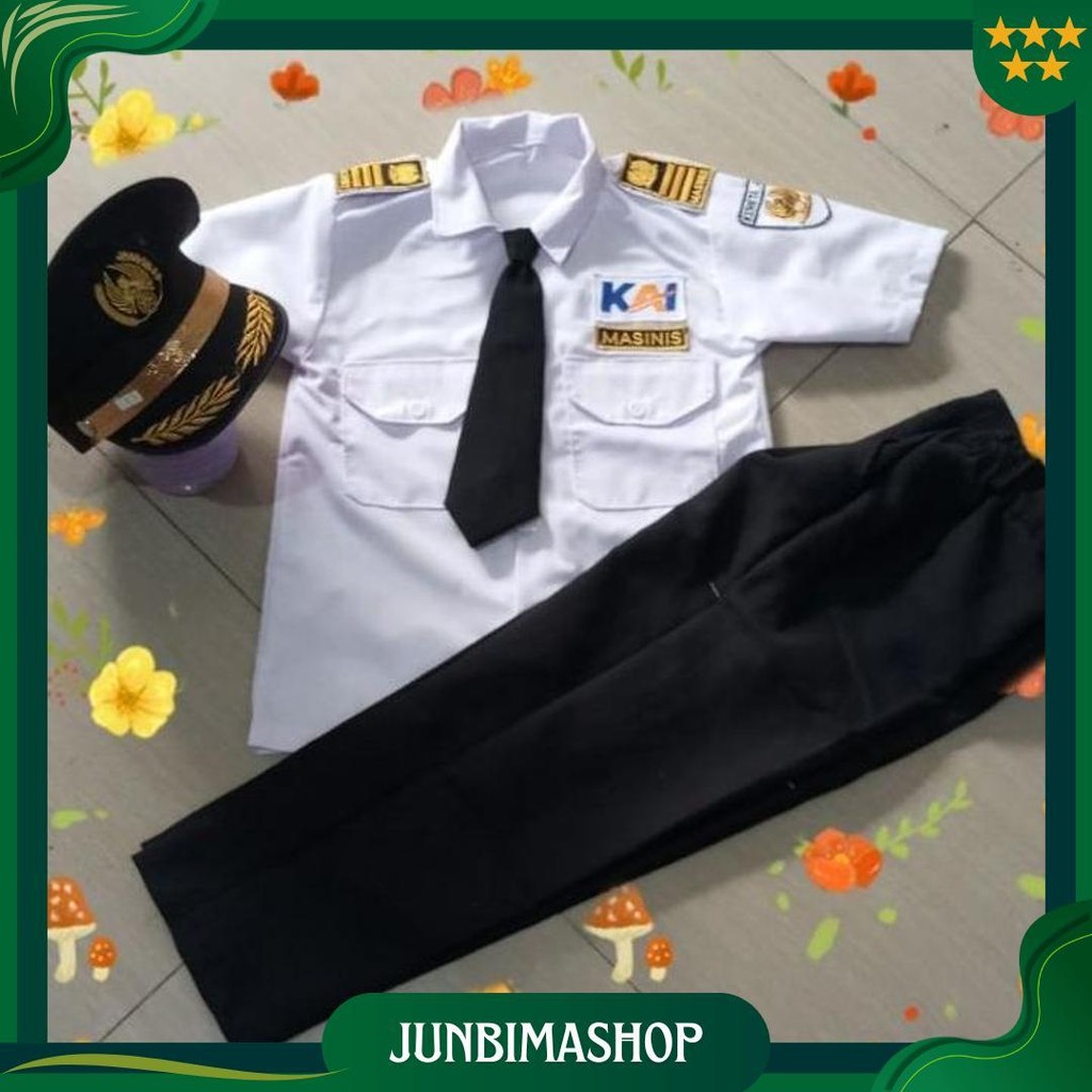 Set Masinis Anak Seragam Masinis Kai. Baju Masinis Anak Costum Masinis Promo Puncak 8.8 Agustusan