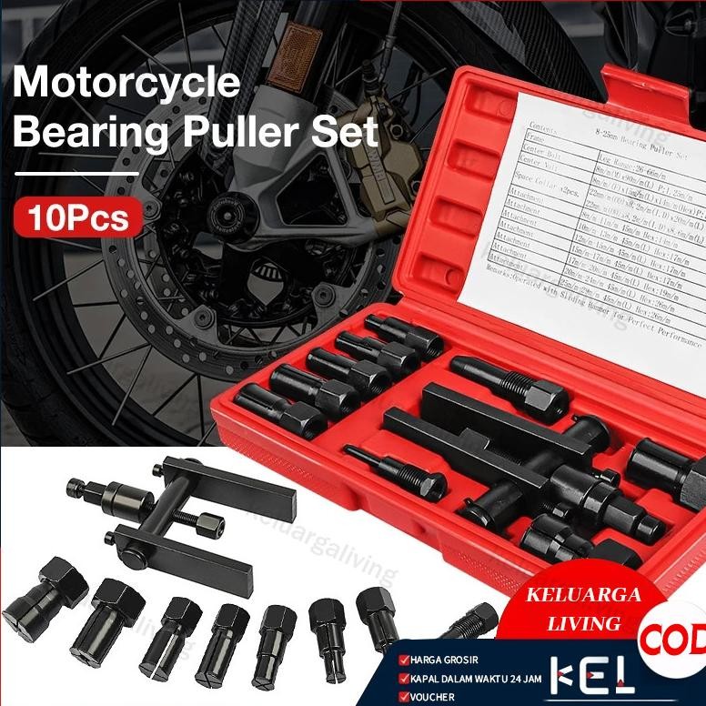 10pcs Tracker Bearing Puller Set Treker Pencabut Bearing Set Treker Cabut Bearing Dalam Treker Pembu