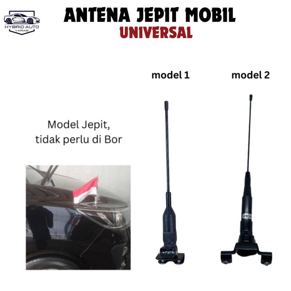 Antena Tiang Bendera Universal Mobil//Merah Putih Mobil Motor Universal Jepit Depan Belakang Besi aS
