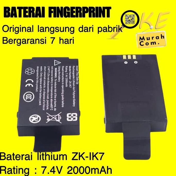 Lithium Battery ZK-IK7 Fingerspot New Elegant Series Baterai Mesin