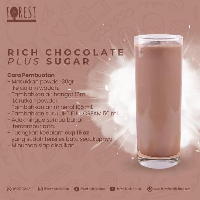 

Bubuk Minuman CHOCOLATE Powder 1000g Plus Gula - FOREST Bubble Drink NLS