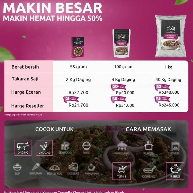 

Diskon! Bumbu Rogan Josh Masala Cairo Food 100G - Rempah India Premium