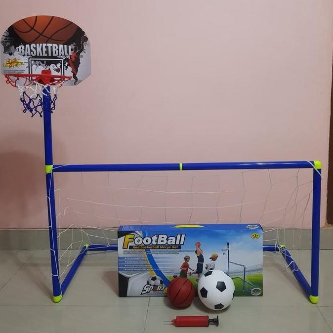 Set Gawang Bola Dan Basket Anak - Mainan Gawang Bola Basket Anak