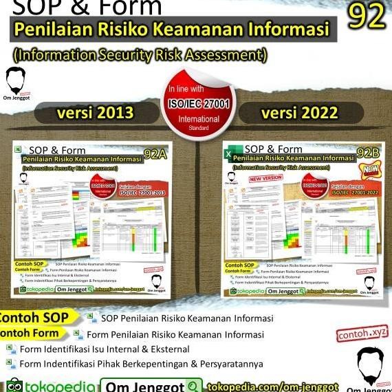 Contoh Sop Penilaian Risiko Keamanan Informasi, Sesuai Iso/Iec 27001