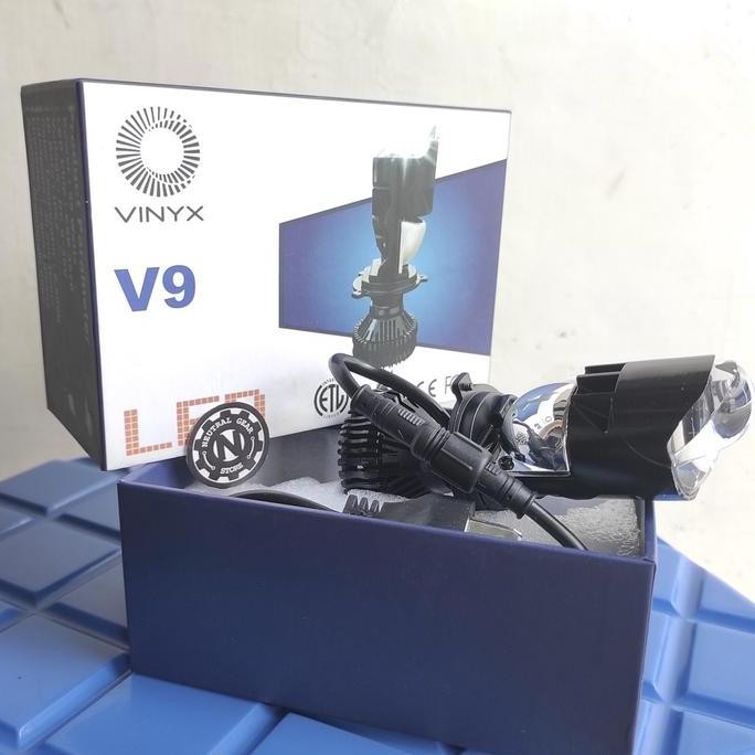 HEADLAMP H4 LAMPU LED VINYX V9 PROJIE MINI PROJECTOR LENS MOTOR MOBIL