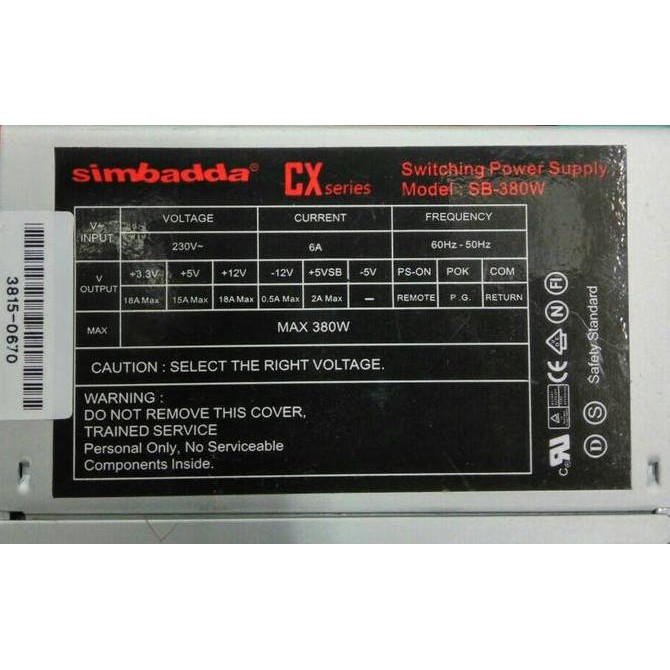 Psu Simbadda Mini Itx 380Watt Oem