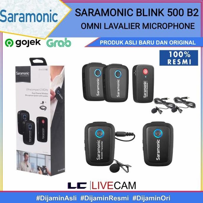 PROMO MIC WIRELESS SARAMONIC BLINK 500 B2-MOUNT OMNI LAVALIER VLOG KAMERA HP
