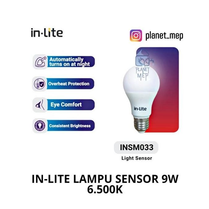 IN-LITE LAMPU SENSOR CAHAYA 9W (PUTIH)