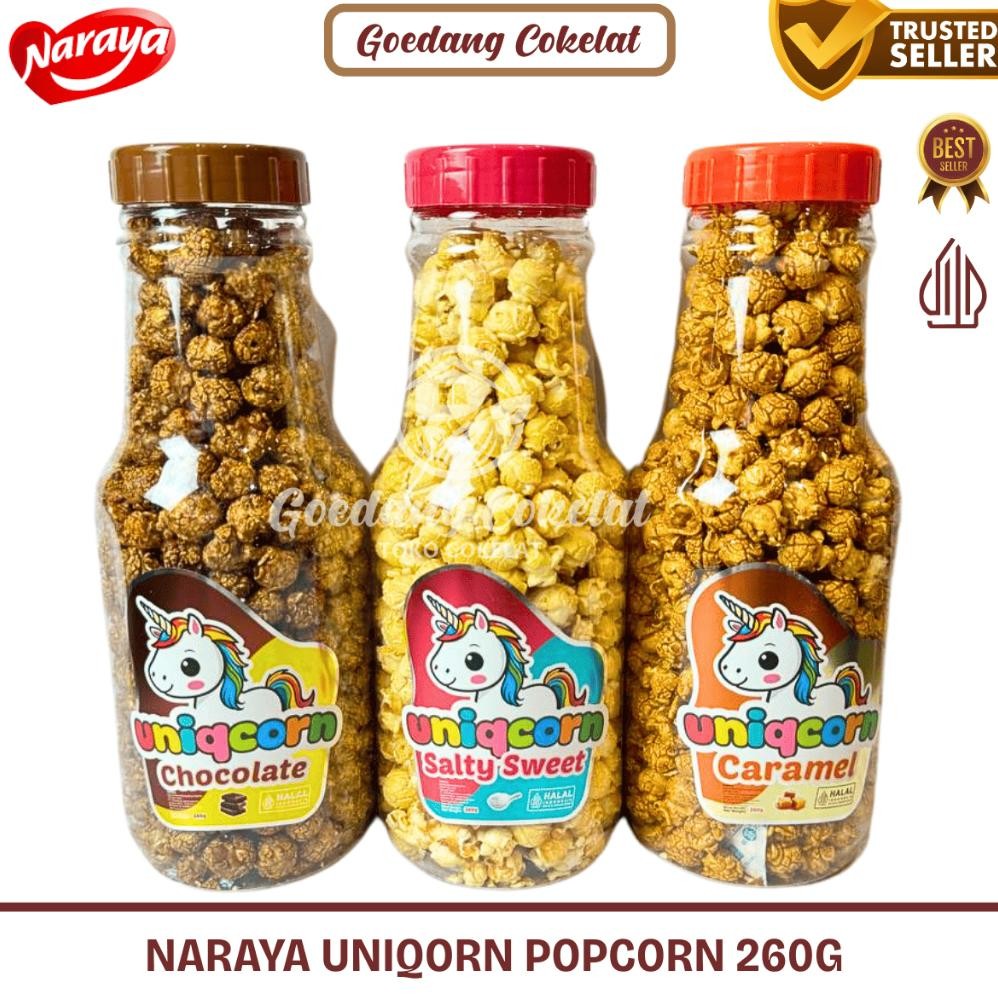 

Naraya Uniqcorn Popcorn Big Ball Berondong Jagung Rasa Coklat Caramel Sweet Salty 260g aSt