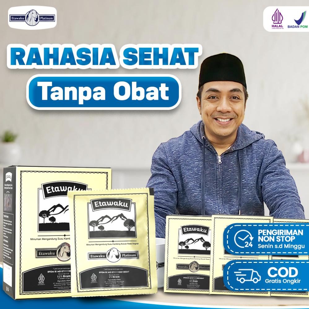 

Etawaku Platinum Sachet Praktis : Mengurangi Gejala Pernafasan dan Memperkuat Imun aSt