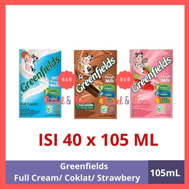 

Susu Greenfields UHT 105 mL X 40pcs All Varian Gojek Grab Only aSt