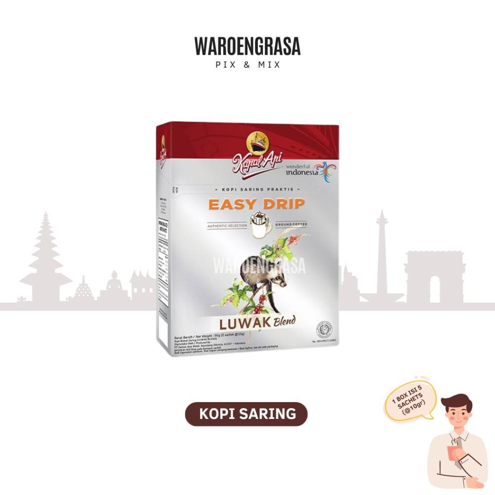 

Kapal Api Kopi Bubuk Saring - Drip Coffee - Luwak Blend - 5 Sachets aSt