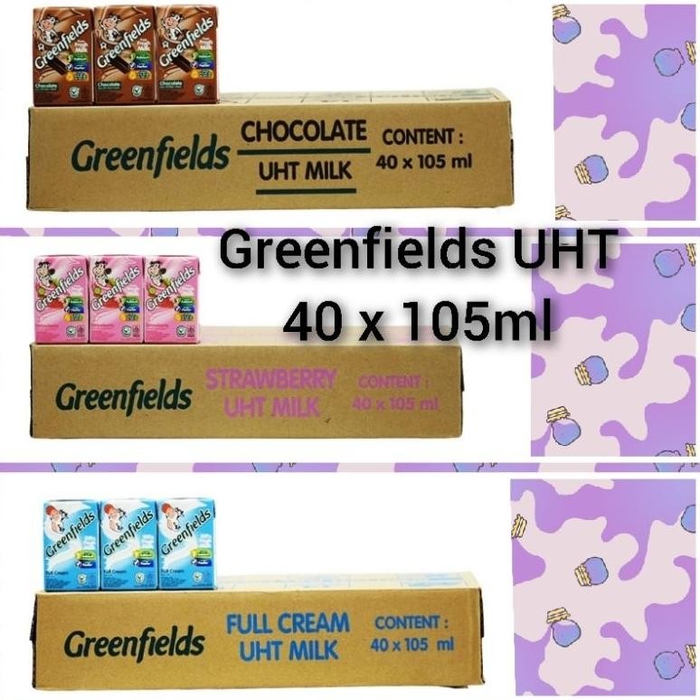 

TERMURAH.. Ojol & Cargo EXP Nov 2025.. Greenfields 40pcs x 105ml Cream, Coklat & Strawberry, Mix 2 atau 3 Rasa aSt