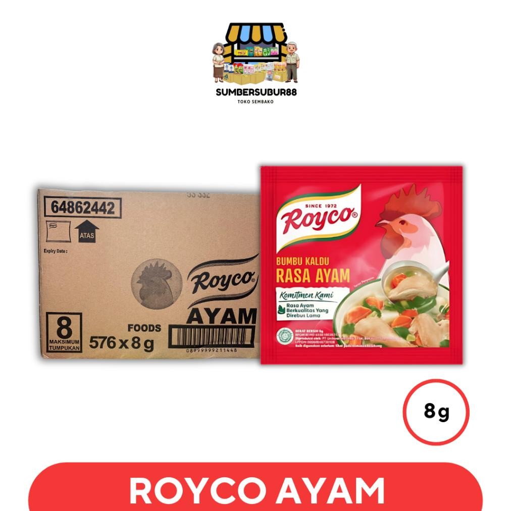 

ROYCO 8G Ayam / Sapi (48 Renceng @12 Pcs) - Termurah aSt