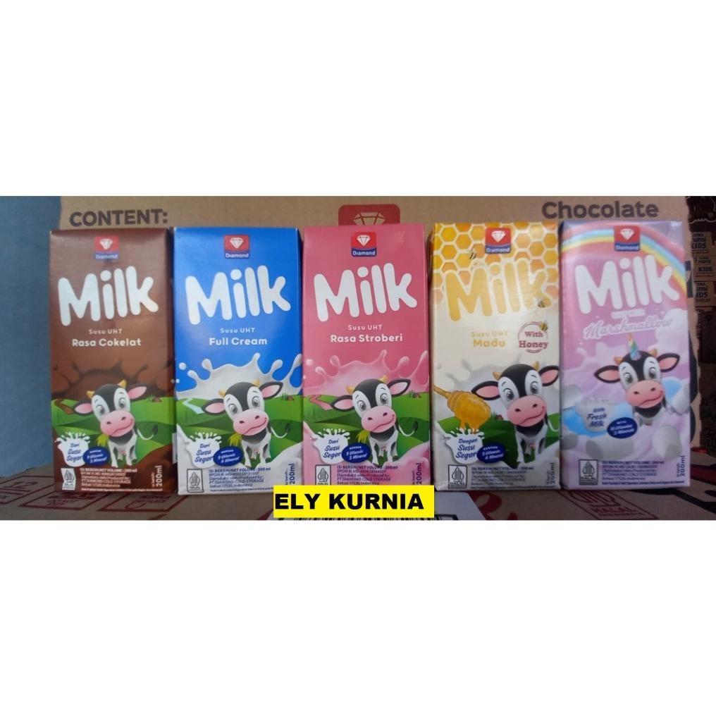 

Susu Diamond UHT 200 ML 1 Karton Isi 24 All Varian | Diamond 200ml aSt