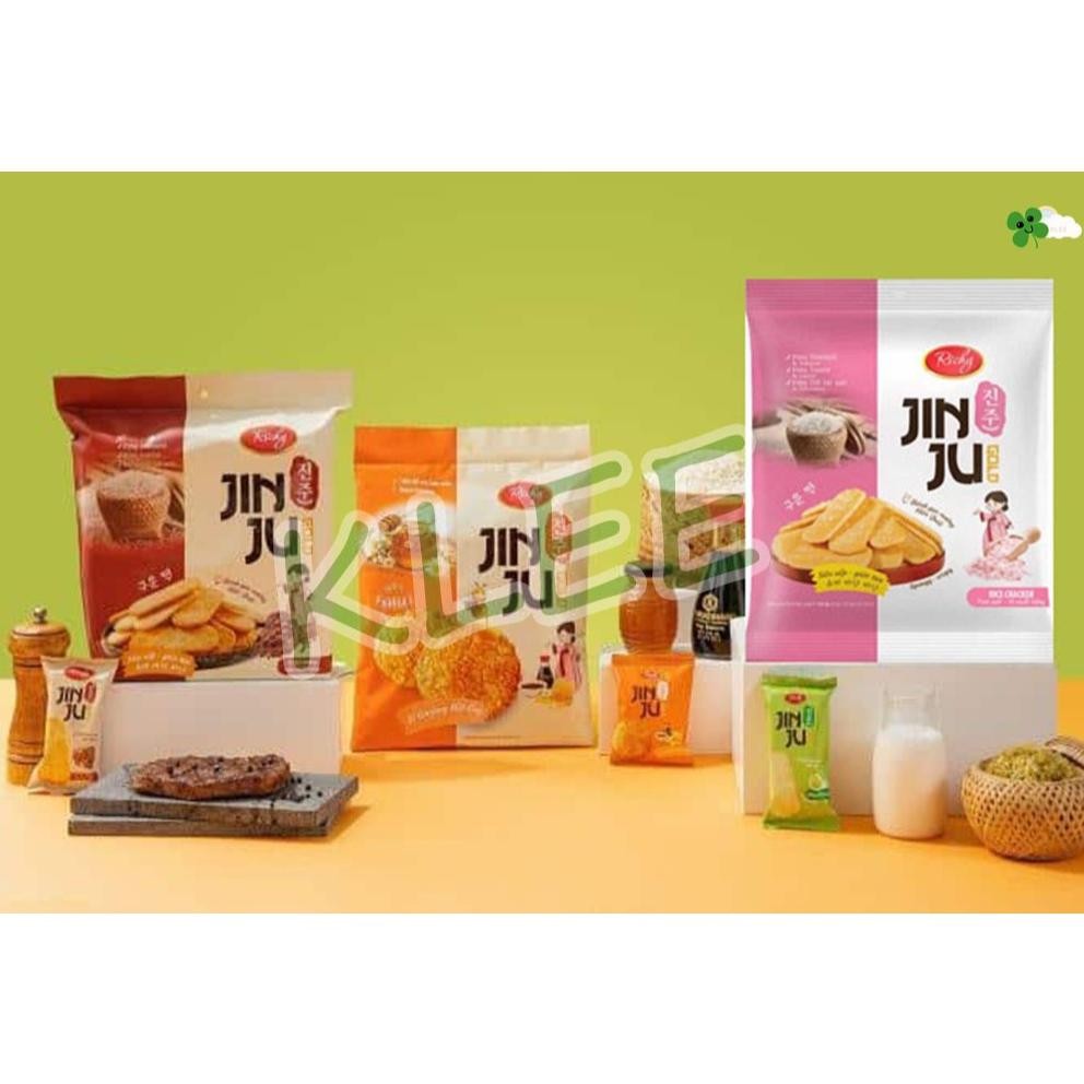 

Richy JINJU - JIN JU Rice Crackers - RICHY Krekers Beras - Pink Sea Salt - BBQ Pepper Steak - Honey Madu - Rice Crackers from Vietnam 100g-134.4g aSt