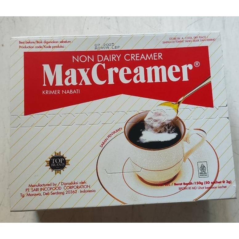 

MaxCreamer Krimer Nabati (1 Box Isi 50 Sachet) Non Dairy Creamer aSt
