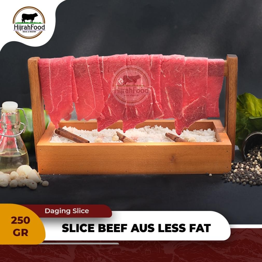 

Hijrahfood Daging Slice Less Fat Rendah Lemak Beef AUS Lean Sukiyaki Shabu 250 Gram aSt