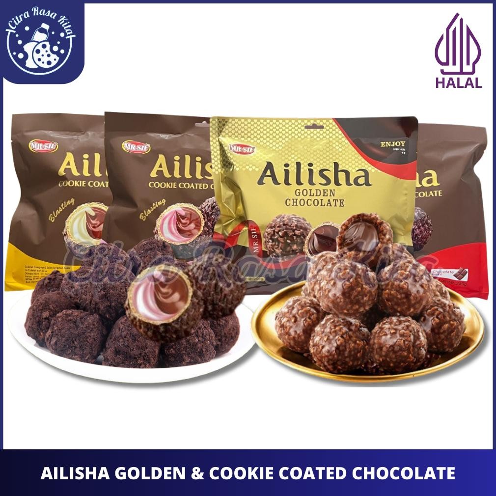 

Mr. Sif Ailisha Golden & Cookie Coated Chocolate 200gr & 250gr aSt