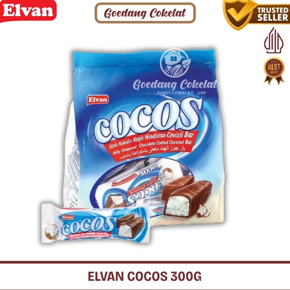 

Elvan Cocos Milk Chocolate Coated Coconut Bar Cokelat Isi Kelapa Turki 300g aSt