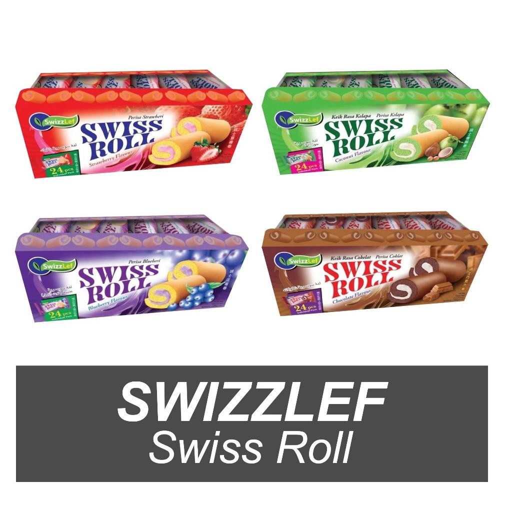 

BOLU SwizzLef Import Malaysia Swiss Roll ( isi 24 Pcs) Exp Februari 2026 PROMO HALAL aSt