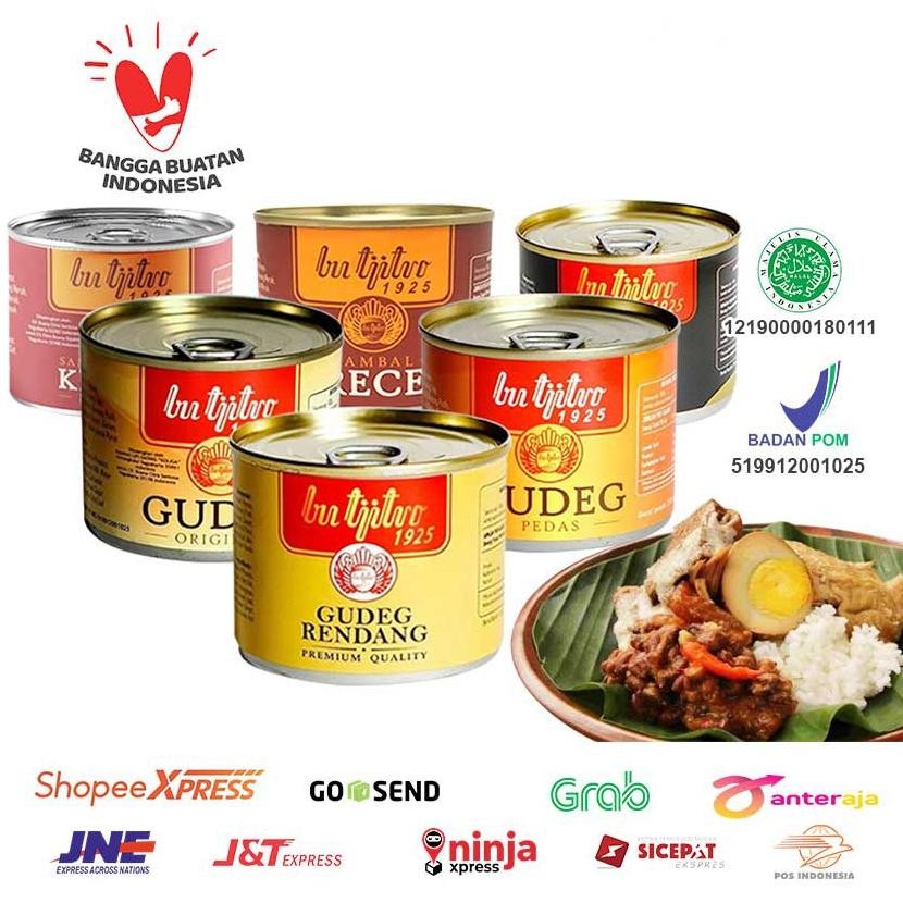 

Gudeg Kaleng Bu Tjitro All Varian - Sambal Krecek - Sambel Teri Pedas - Gudeg Oleh Oleh Jogja aSt