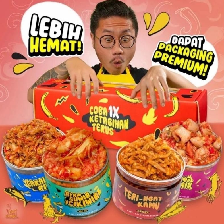 

Eatsambel Paket Hemat Isi 4 Kaleng - Cumi Ciamik / Cakalang Rindu / Teri / Ayam Suwir 150 gr aSt