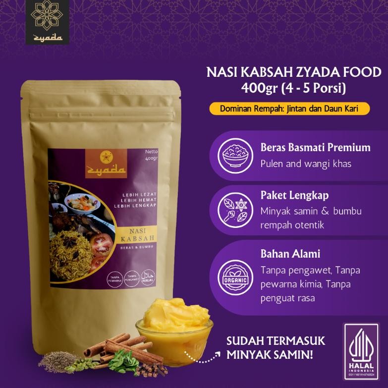 

ZYADA Nasi Kabsah Instan Beras Bumbu Minyak Samin 400gr (4-5 Porsi) aSt